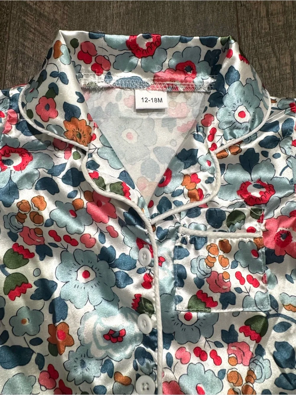 Baby Toddler Girl Floral Satin Pajama Set Bundle 12-18m